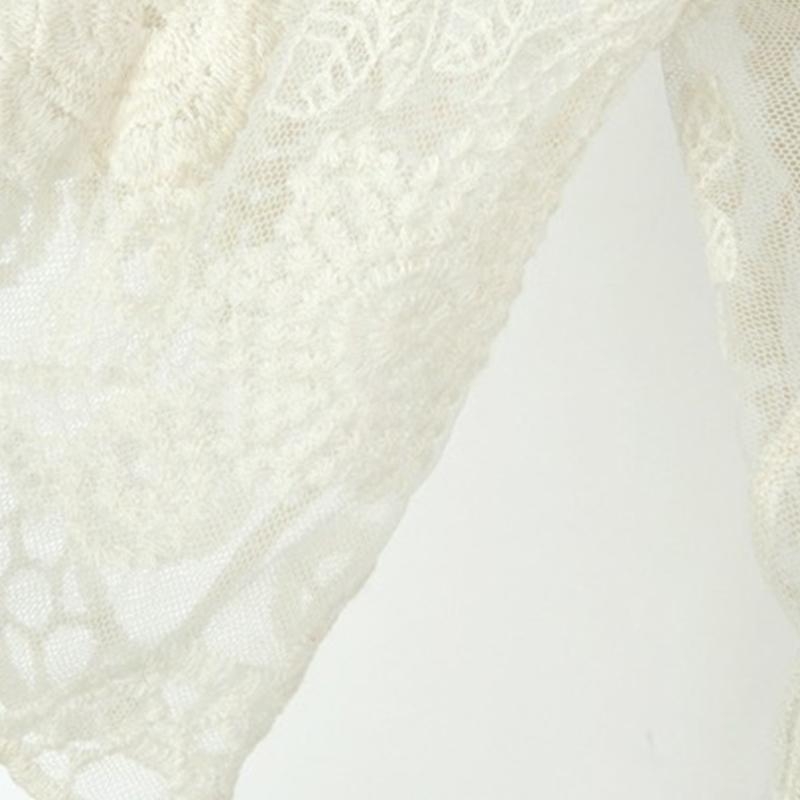 Kimono Sheer Floral - Damski letni koronkowy otwarty przód kardigan