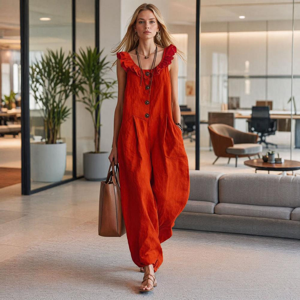 Damski kombinezon oddychający, – Jumpsuit Linen Relaxed recenzja i cena