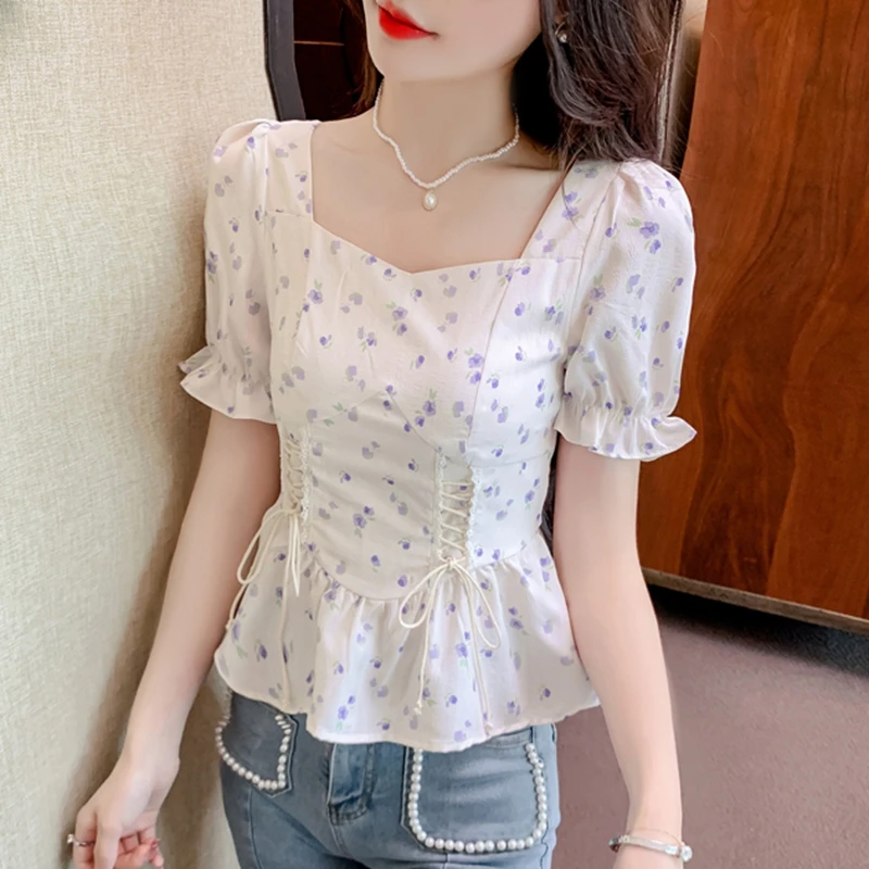Damskie bluzki vintage z letni – Romper Floral Print recenzja i cena