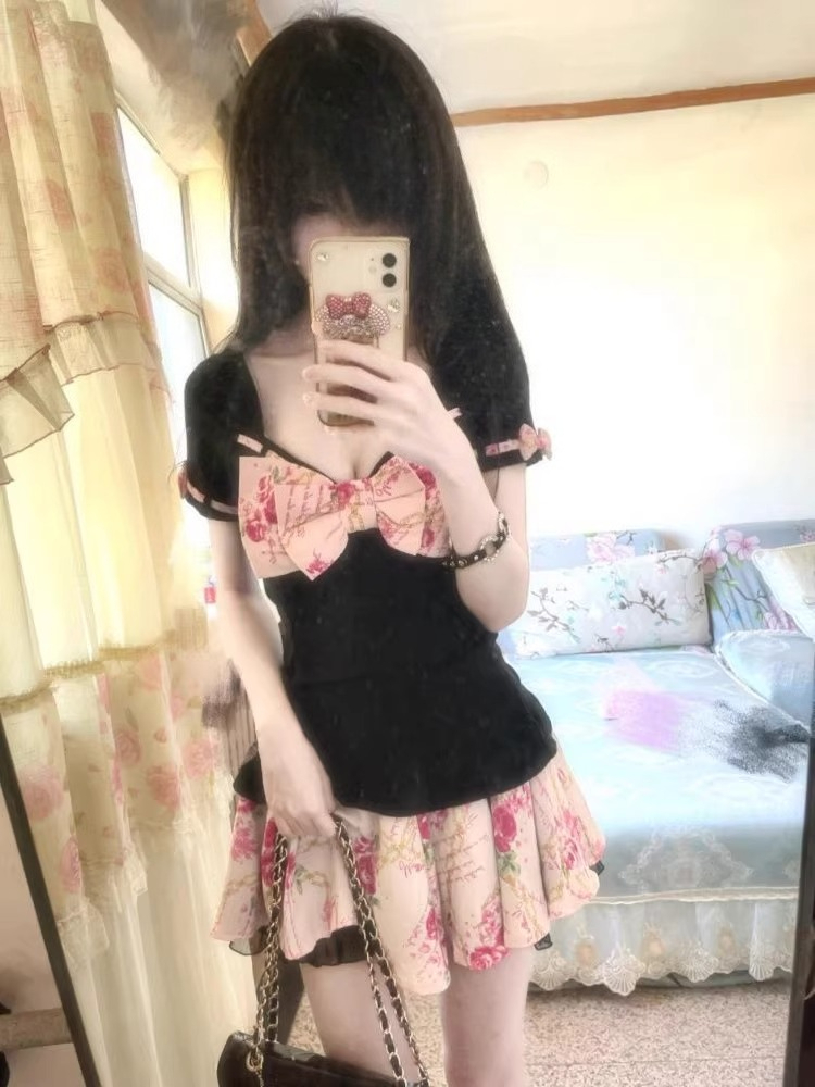 Damski Słodki Komplet Dwuczęśc – Romper Floral Print recenzja i cena