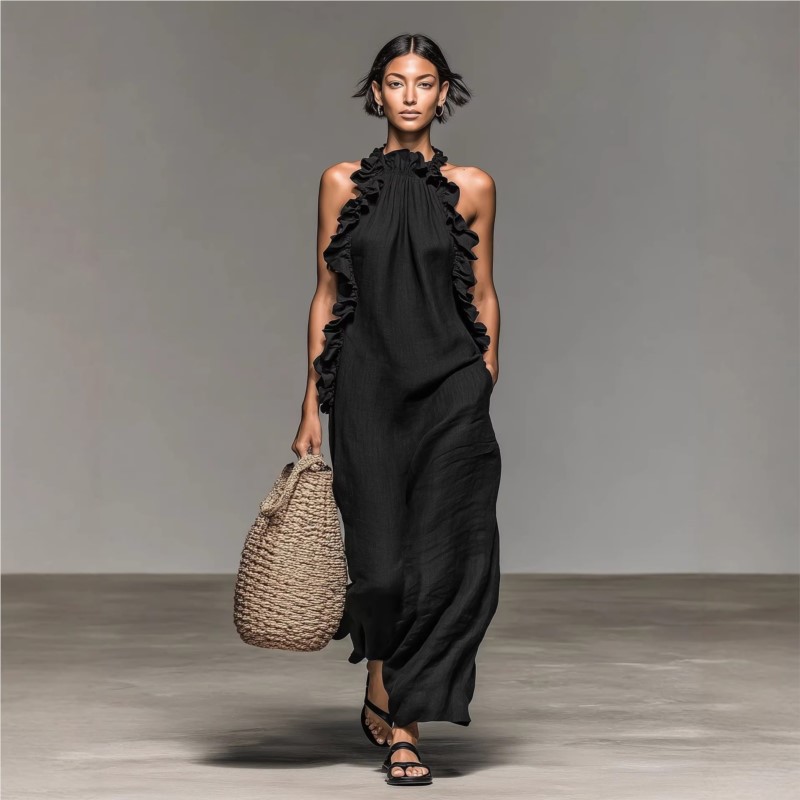 Damska seksowna sukienka maxi  – Maxi Dress Halter recenzja i cena